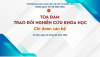 THÔNG BÁO: CHI ĐOÀN CÁN BỘ KHOA LỊCH SỬ VÀ VĂN HÓA TỔ CHỨC TỌA ĐÀM “TRAO ĐỔI NGHIÊN CỨU KHOA HỌC”