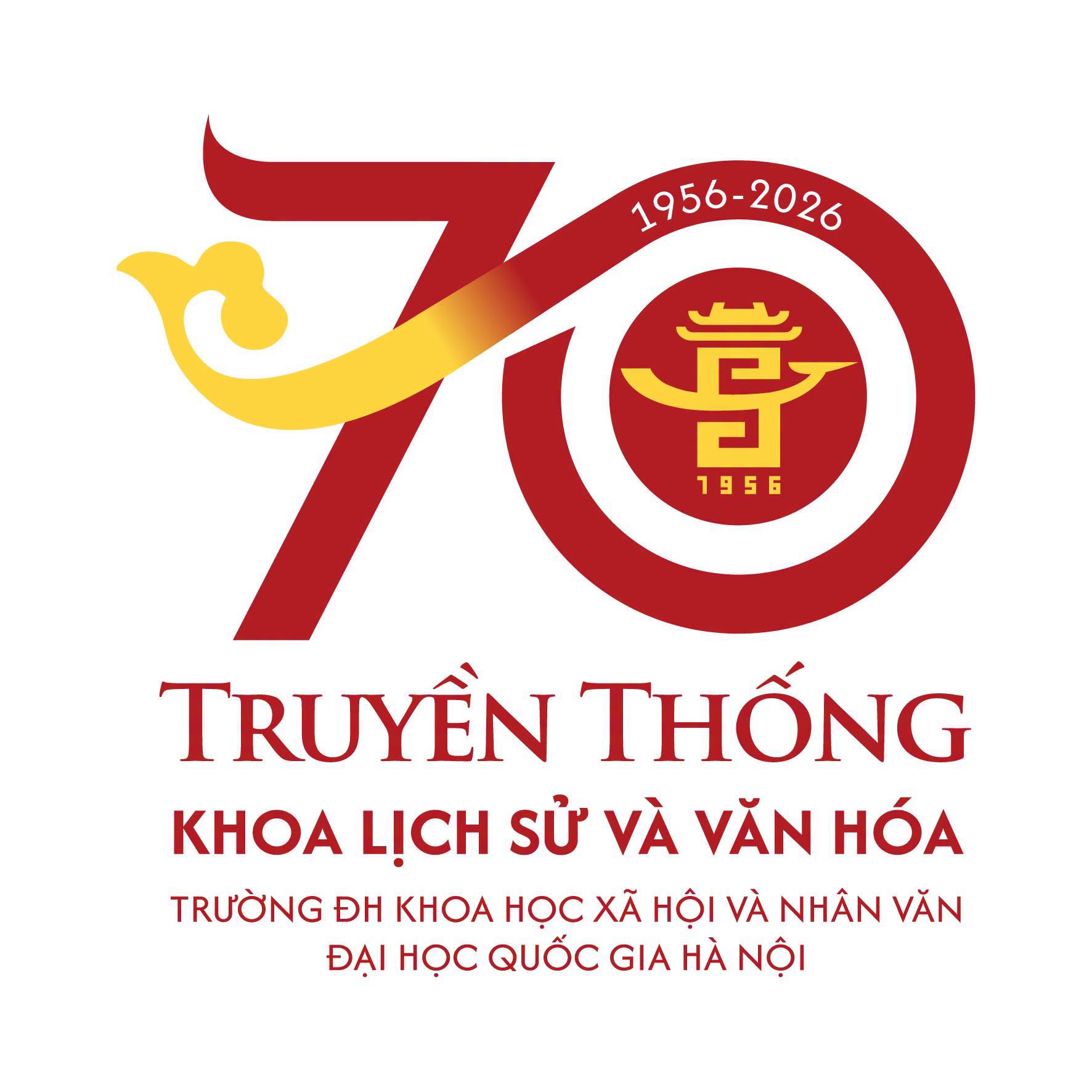 GIỚI THIỆU LOGO NHẬN DIỆN LỄ KỶ NIỆM 70 NĂM TRUYỀN THỐNG KHOA LỊCH SỬ VÀ VĂN HÓA (1956-2026)